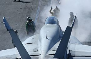 F-18 Fighter onUSS Kitty Hawk (CV 63) Aircraft Carrier