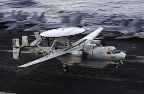 E-2C Hawkeye on USS Kitty Hawk (CV 63) Aircraft Carrier