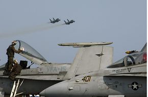 F-14 Tomcat flyover CVN 71 - Final Deployment