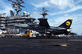 F-14 Tomcat landing on Aircraft Carrier - Final Deployment