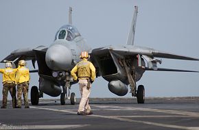 F-14D Tomcat on the flight deck - Final Deployment