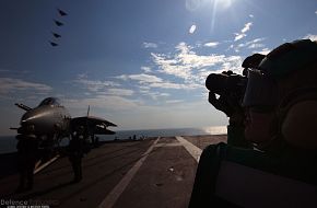 F-14D Tomcat fly-by over Aircraft Carrier - Final Deployment