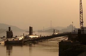 type 035(near) and type 039A(middle and far)