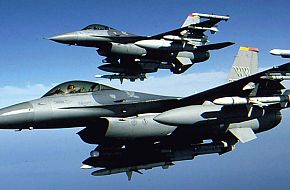 two f-16s