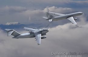 KC-30 refuels C-17 Transport Aircraft