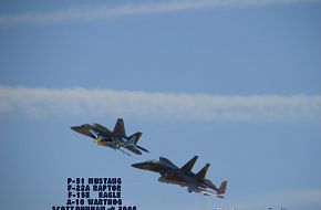 USAF F-22A F-15E A-10 P-51 Legacy Flight