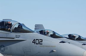 Three Navy F/A-18 pilots - US Air Force Exercise