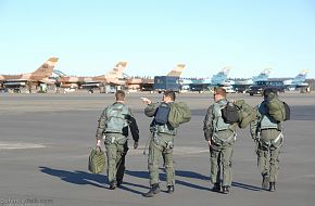 Four F-16 Fighting Falcon pilots - US Air Force Exercise