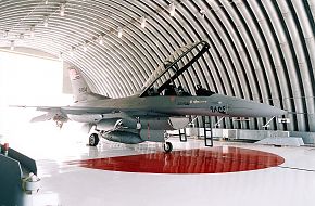 F-16D in a bomb proof hangar-Egyptian Air Force