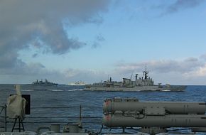 NATO ships working with USS Stout