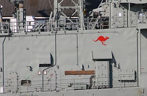 HMAS Melbourne chaff deck and Nulka launcher