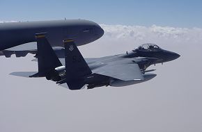 USAF F-15E & RAAF F/A-18 tanking on USAF KC-10