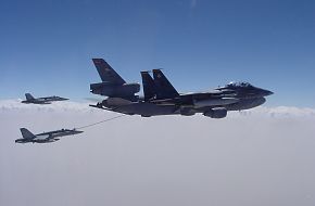 USAF F-15E & RAAF F/A-18 tanking on USAF KC-10