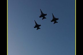 75SQN Hornets flypast of HMAS Kanimbla ANZAC day 2003 Arabian Gulf