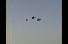 75SQN Hornets flypast of HMAS Kanimbla ANZAC day 2003 Arabian Gulf