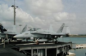 F/A-18C on USS Kitty Hawk in Singapore 2002