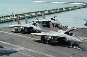 F-14's on USS Kitty Hawk in Singapore 2002