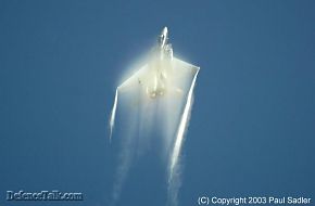 Plasma streaming from a climbing F-15C