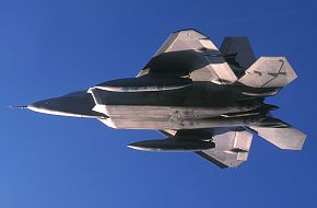 F-22 conducting a drop test.  Chase plane validation 1