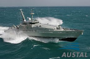 Armidale Class Patrol Boat HMAS Larrakia in heavy seas