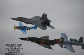 USAF Heritage Flight  F-22A  A-10  F-4  P-51