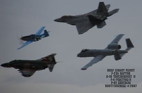 USAF Heritage Flight  F-22A  A-10  F-4  P-51