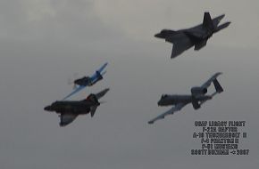 USAF Heritage Flight  F-22A  A-10  F-4  P-51