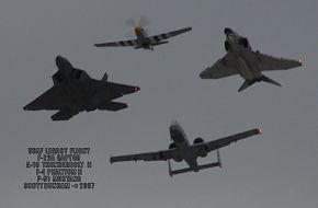 USAF Heritage Flight  F-22A  A-10  F-4  P-51