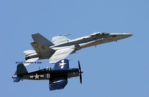 US Navy Legacy Flight -  F-18A Hornet & F-6F Hellcat