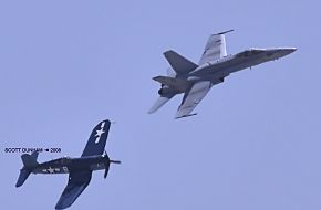 US Navy Legacy Flight -  F-18A Hornet & F-6F Hellcat