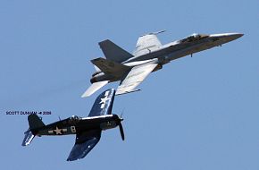 US Navy Legacy Flight -  F-18A Hornet & F-6F Hellcat