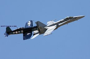 US Navy Legacy Flight -  F-18A Hornet & F-6F Hellcat