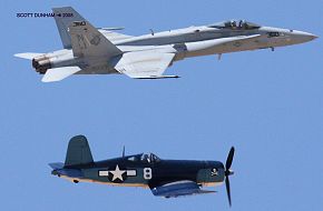 US Navy Legacy Flight -  F-18A Hornet & F-6F Hellcat