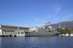 Anzac class frigates visiting Hobart