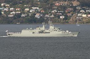 Anzac class frigates visiting Hobart