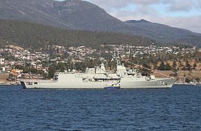 Anzac class frigates visiting Hobart