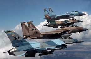 Aggressor Squadron F-15 Eagle & F-16 Falcon Fighter Aircraft