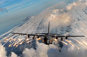 USAF AC-130U Spooky Jettisons Flares