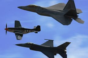 F-22 Raptor, F-16 Falcon, P-51 Mustang