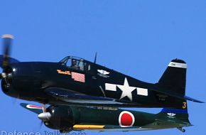 US Navy F6F Hellcat and Japanese Navy A6M Zero