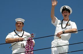 Sailors on USS Hopper DDG 70 - Guided Missile Destroyer - US Navy