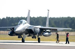 A modified F-15E Strike Eagle