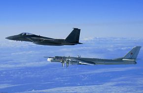 F-15 and Russian Tu-95 Bear Bomber