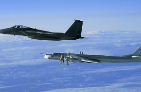 F-15 and Russian Tu-95 Bear Bomber