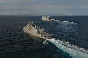 HMNZS Te Mana and HMNZS Canterbury