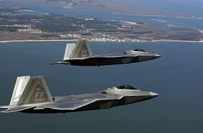 Two F-22 Raptors - Stealth Fighter Aircraft