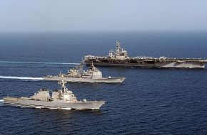 USS Dwight D. Eisenhower (CVN 69) USS Vicksburg (CG 69)  USS Milius (DDG 69