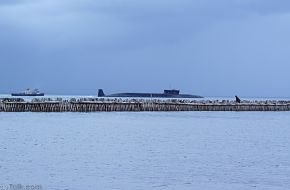 Borei submarine on trails