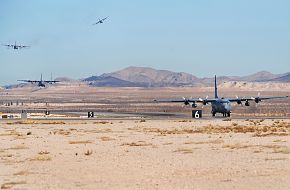 C-130 aircraft landing - Weapons School Mobility Air Forces Exercise