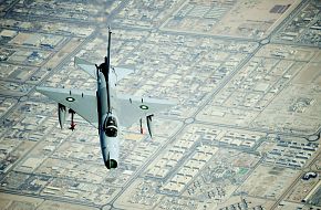 Pakistani F-7 conducts a training mission during a multinational exercise